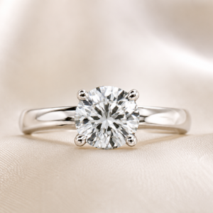 The Celeste Solitaire Ring 14K White Gold Round Lab-Grown Diamond Engagement Ring