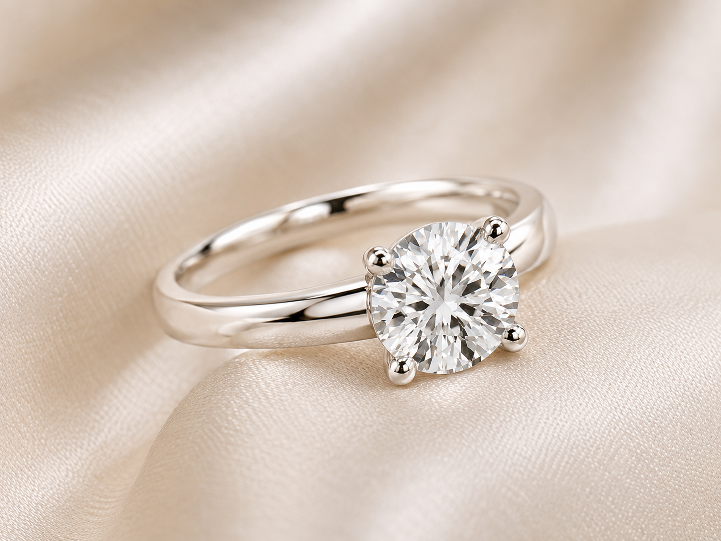 The Celeste Solitaire Ring 14K White Gold Round Lab-Grown Diamond Engagement Ring - Image 4