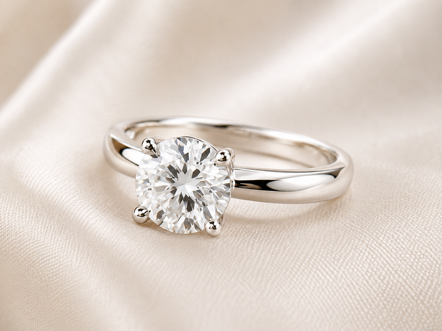 The Celeste Solitaire Ring 14K White Gold Round Lab-Grown Diamond Engagement Ring - Image 3