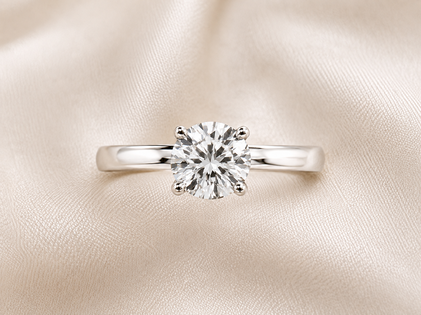 The Celeste Solitaire Ring 14K White Gold Round Lab-Grown Diamond Engagement Ring - Image 2