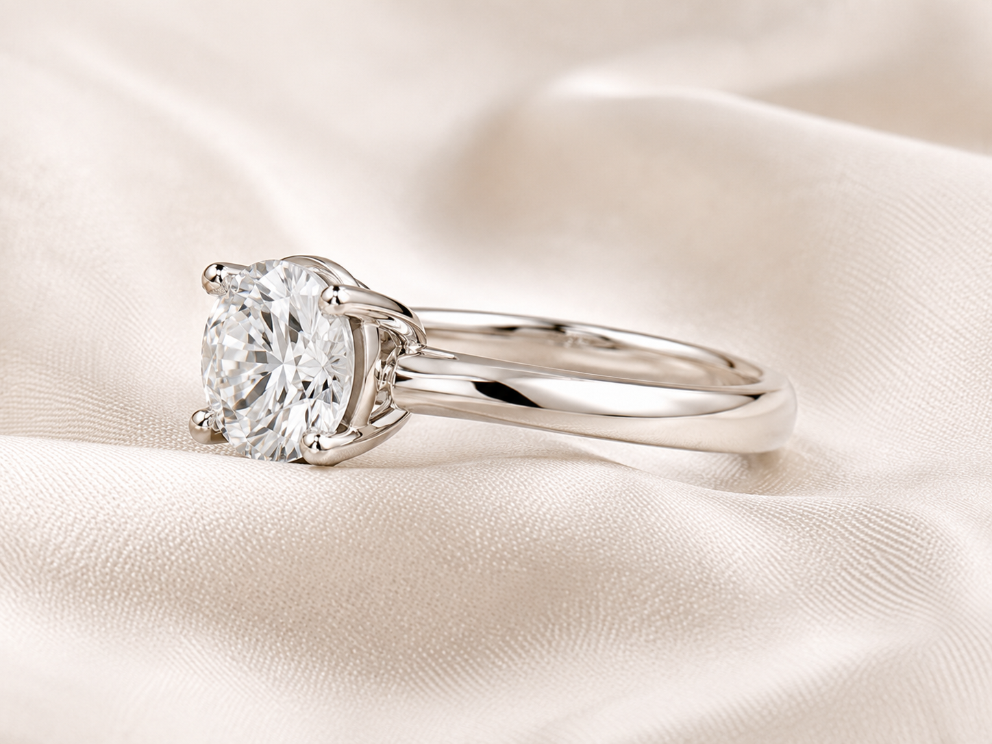 The Celeste Solitaire Ring 14K White Gold Round Lab-Grown Diamond Engagement Ring - Image 5